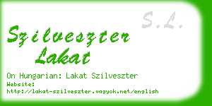 szilveszter lakat business card